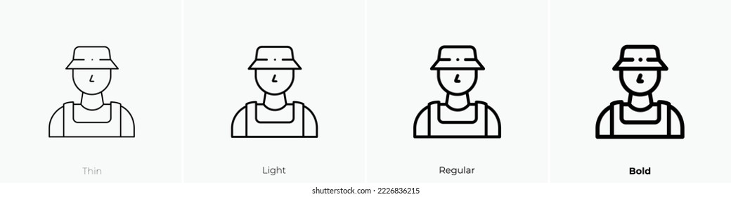 fisherman icon. Thin, Light Regular And Bold style design isolated on white background