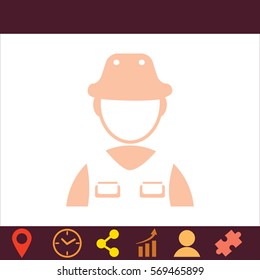 Fisherman  icon. Vector design. 