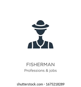 Fisherman icon vector. Trendy flat fisherman icon from professions collection isolated on white background. Vector illustration can be used for web and mobile graphic design, logo, eps10