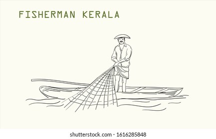 fisherman drawing