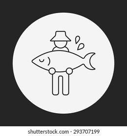 fisherman line icon