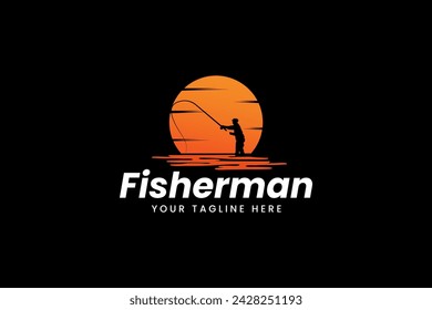 fisherman logo vector icon illustration