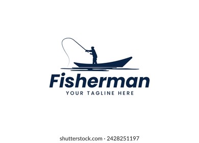 fisherman logo vector icon illustration