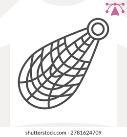 Fisherman net line icon, catching, harvest concept. Vector graphics. Bounty of the ocean, fishing sign and editable stroke, outline style icon for mobile or web design