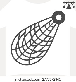Fisherman net solid icon, catching, harvest concept. Vector graphics. Bounty of the ocean, fishing sign and editable stroke, glyph style icon for mobile or web design