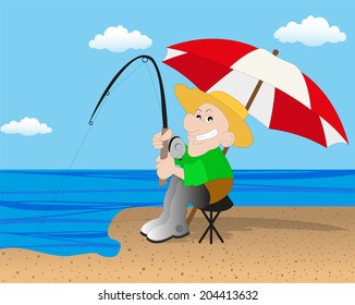 fisherman on the beach