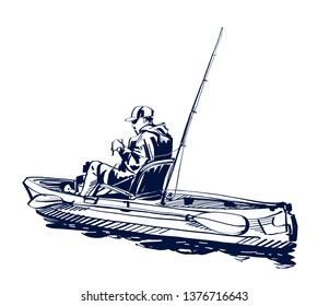 The fisherman on the kayak 