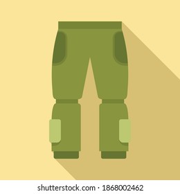 Fisherman pants icon. Flat illustration of fisherman pants vector icon for web design