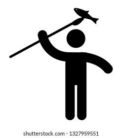 Fisherman pictogram, holiday fun concept.