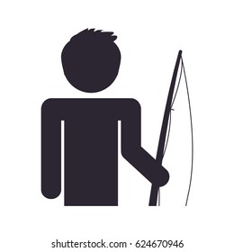 Fisherman Pictogram Symbol Stock Vector (Royalty Free) 624670946 ...