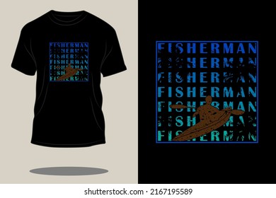 fisherman retro t shirt design