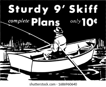 Fisherman In Rowboat - Build Your Own Sturdy Skiff