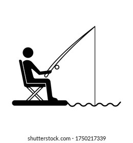 Fisherman sign icon vector simple design