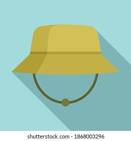 Fisherman summer cap icon. Flat illustration of fisherman summer cap vector icon for web design