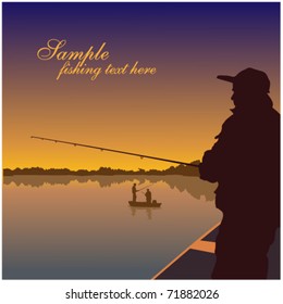 fisherman in sunset