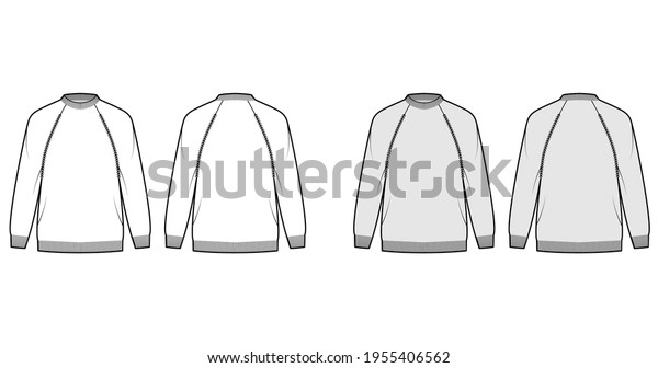 Fisherman Sweater Technical Fashion Illustration Rib Stock Vector ...