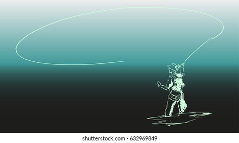 fisherman turn's his back