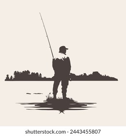 Fisherman Vector Art Fishing, Occupation, Activity, Fish, Icon.