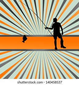 Fisherman vector burst background concept