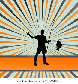 Fisherman vector burst background concept