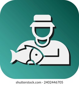 Fisherman Vector Glyph Gradient Background Icon For Personal And Commercial Use.
