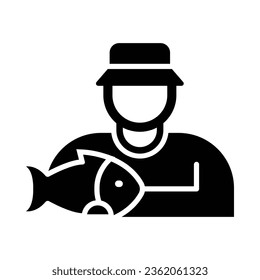 Fisherman Vector Glyph Icon For Personal And Commercial Use.
