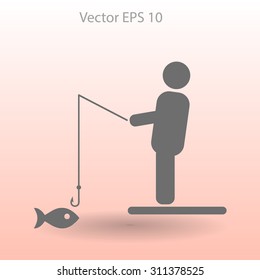 fisherman vector icon