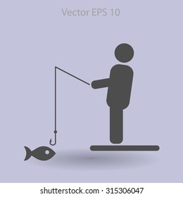 fisherman vector icon