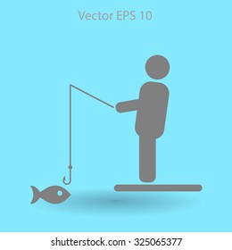 fisherman vector icon