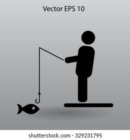 fisherman vector icon