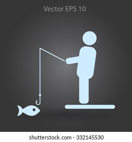 fisherman vector icon