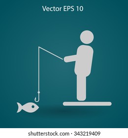 fisherman vector icon