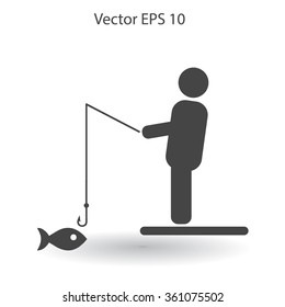 fisherman vector icon