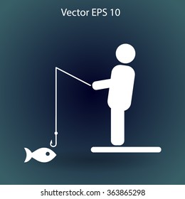 fisherman vector icon