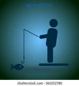 fisherman vector icon