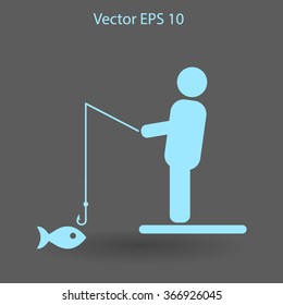 fisherman vector icon