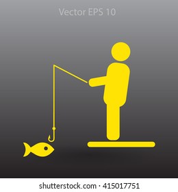 fisherman vector icon