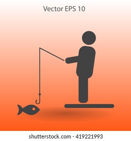 fisherman vector icon
