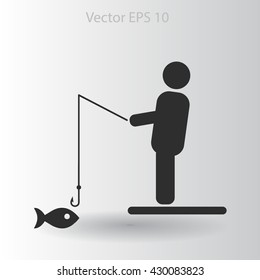 fisherman vector icon