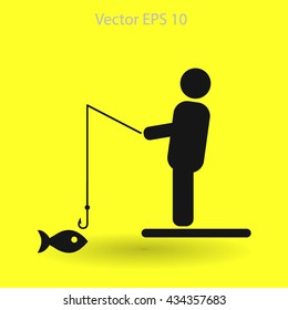 fisherman vector icon