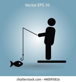 fisherman vector icon