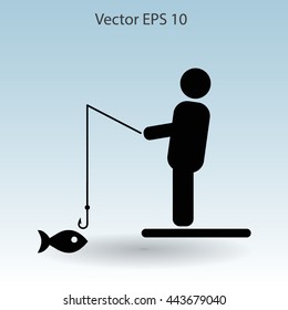 fisherman vector icon