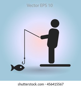 Fisherman Vector Icon Stock Vector (Royalty Free) 456415567 | Shutterstock