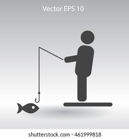 fisherman vector icon