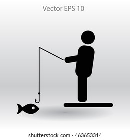 fisherman vector icon