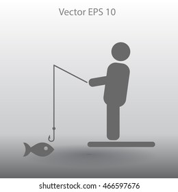 fisherman vector icon