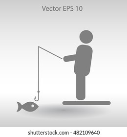 fisherman vector icon