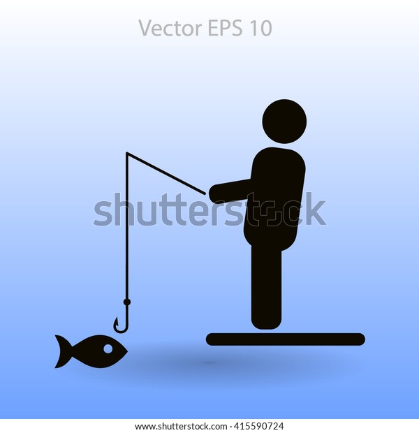 Fisherman Vector Icon Stock Vector (Royalty Free) 415590724