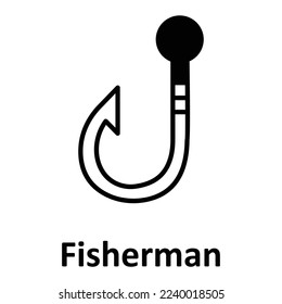 Fisherman Vector Icon Fully Editable

