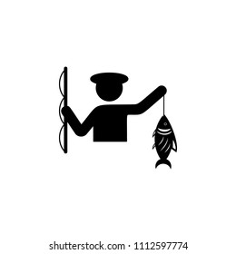 Fisherman vector icon on white background
